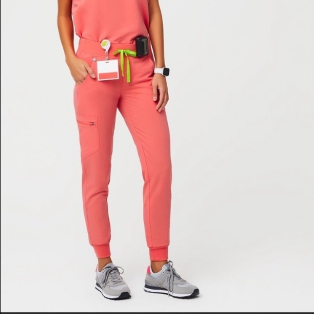 FIGS Hot Coral Jogger scrubs